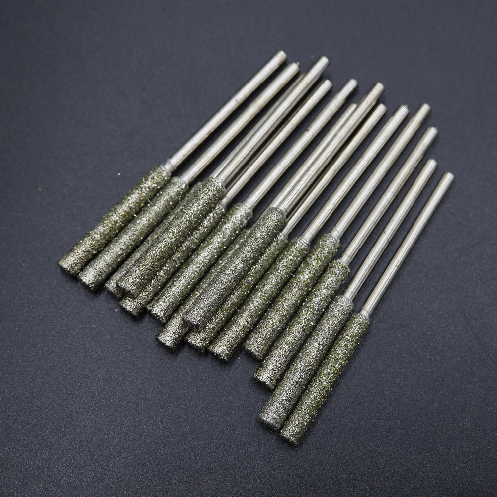 5pcs 46# shank 4mm Grinding Burr 80mm Ultra-long Grinding Bits Stone Metal Peeling Point Diamond Grinding Burr Trimming Bits