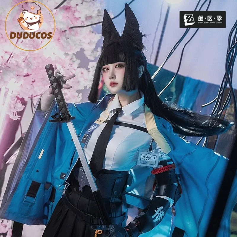 In Stock Miyabi Hoshimi Cosplay Costume Zenless Zone Zero ZZZ Мияби Fox Samurai Full Set Ear Wig Shoes Halloween Xmas