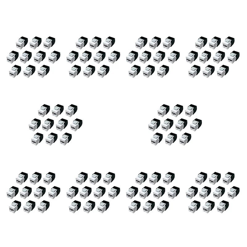 ZIZI 100-Pack Cat6a RJ45 Keystone Jack - Cat6 Compatible -180 Degree Toolless -Ethernet Wall Jack -Cat6a Network Coupler