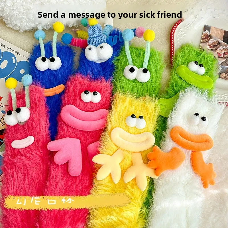 

Funny Coral Fleece Mid-Calf Socks Home Floor Sleep Socks Women Men Cute Plush Autumn Winter Home Comfortable Polyester Socks