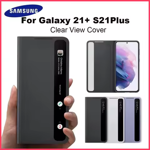 Original Samsung Mirror Cover Clear View Phone Case For SAMSUNG Galaxy S21+ S21 Plus S-View Flip Cover Intelligent Cases