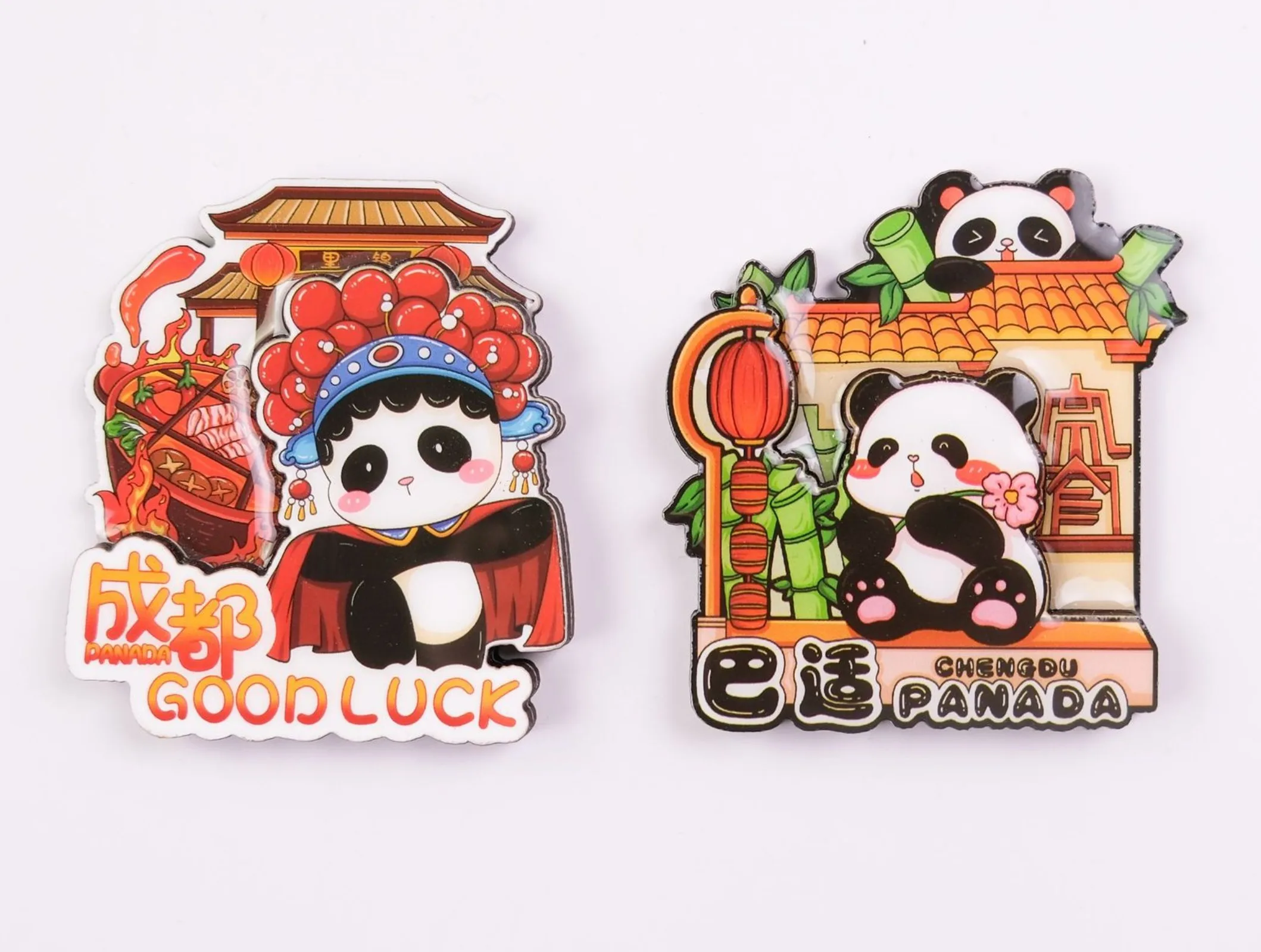 

Chengdu Cartoon Panda Refrigerator Magnets Resin Home Decor Fridge Stickers Sichuan China Souvenir Gifts