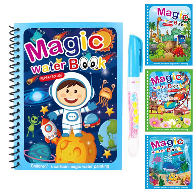 Hot Magic Water Drawing Book Toy Reusable Coloring Books Painting Drawing Toy Sensory Early Education Toys for Children Kids