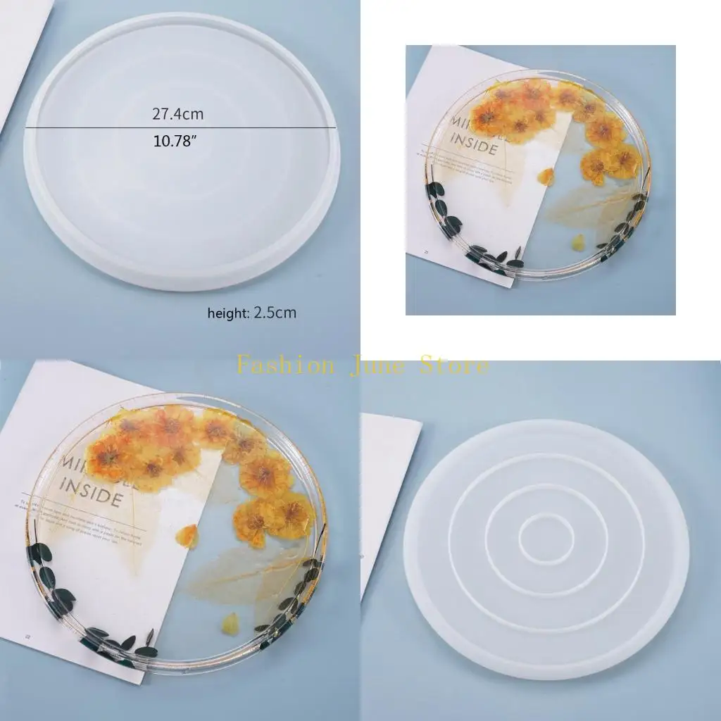 N5KA Storage Tray Cup Mat Casting Silicone Mould Handicrafts Serving Plate Resin Mold