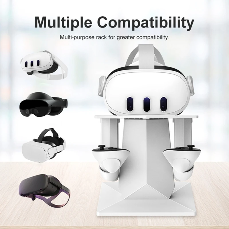 2025 جديد VR حامل عرض حامل وحدة تحكم ل Meta Quest 3/Meta Quest Pro/Oculus Quest 2 حامل عرض قابل لإعادة الشحن