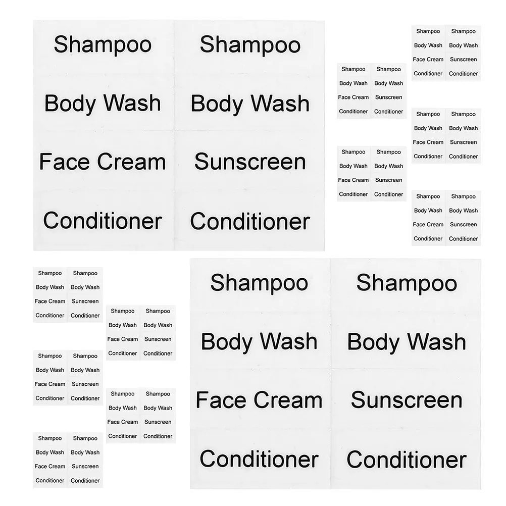 12Sheets Easy Apply Bathroom Labels Self Adhesive Skincare Toiletries Stickers for Bottle Sorting Moisture Proof