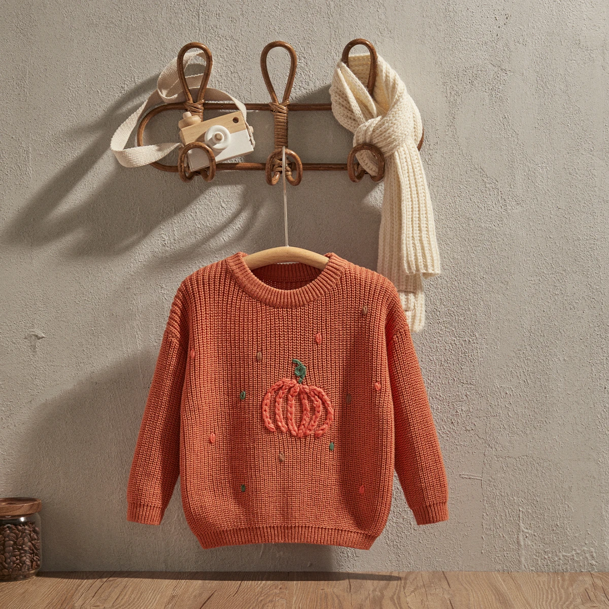 

Toddler Boy Halloween Sweater Pumpkin Pattern Long Sleeve Outerwear Round Neck Chunky Knitwear Pullover Autumn Baby Boy Clothes