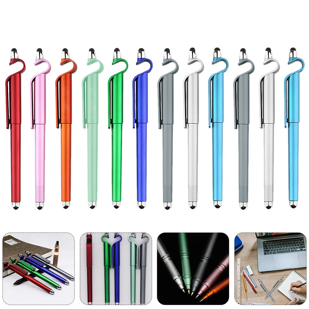 

1Set Touch Screen Sign Pens Gel Pens Refillable Multipurpose Cellphone Stand Pen Holder Clip Notebook Comfortable Grip