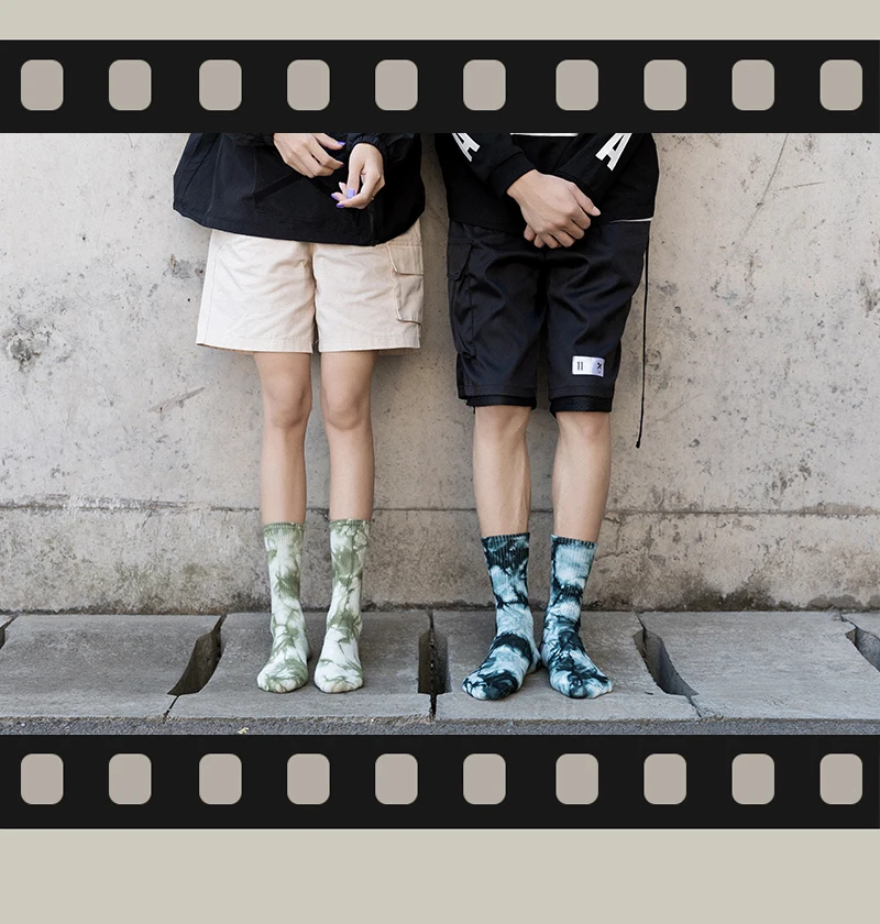 Socken Herren Streetwear Vortex Tie-Dye Strümpfe Baumwolle Harajuku 3 Paare/Box Damen Socken Mode Unkraut Hip Hop Pack Paare – Detail 4