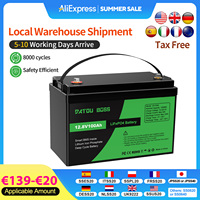 DATOUBOSS LiFePO4 12V Battery with BMS 8000Cycles, 100A 200A 300A, for Inverter, Motorhome, Solar System, Boat, Household, Solar