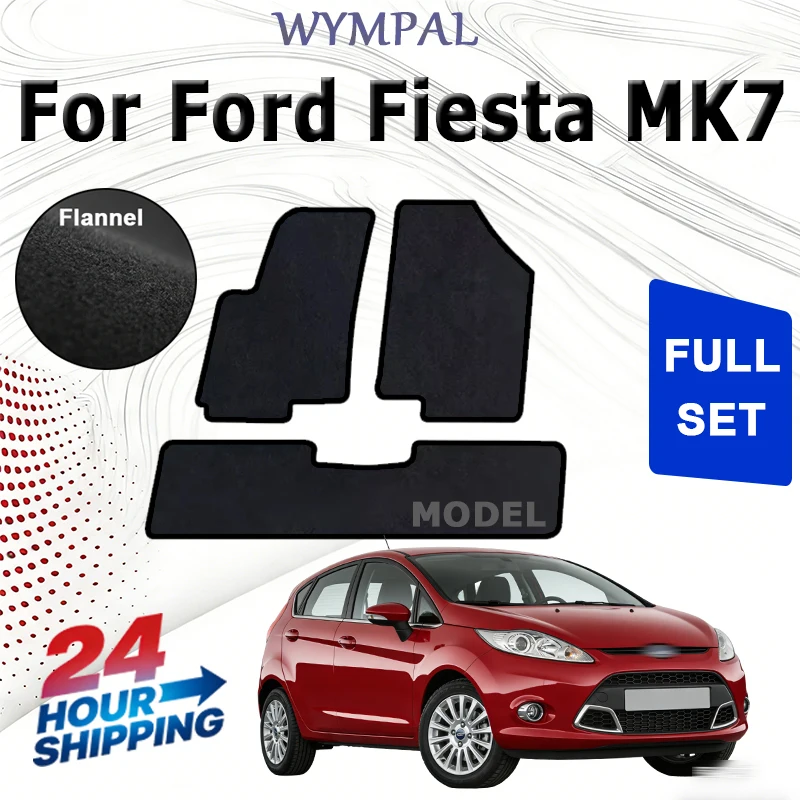 

Car velour mats front for Ford Fiesta MK7 hatchback (2011 2012 2013 2014 2015 2016 2017) -Black