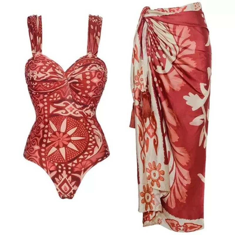 

Push Up One Piece Swimsuit With Cover Up Sexy Swimwear Women 2025 Patchwork Swim Suits Female Bikinis Sliming Bodysuit Beachwear