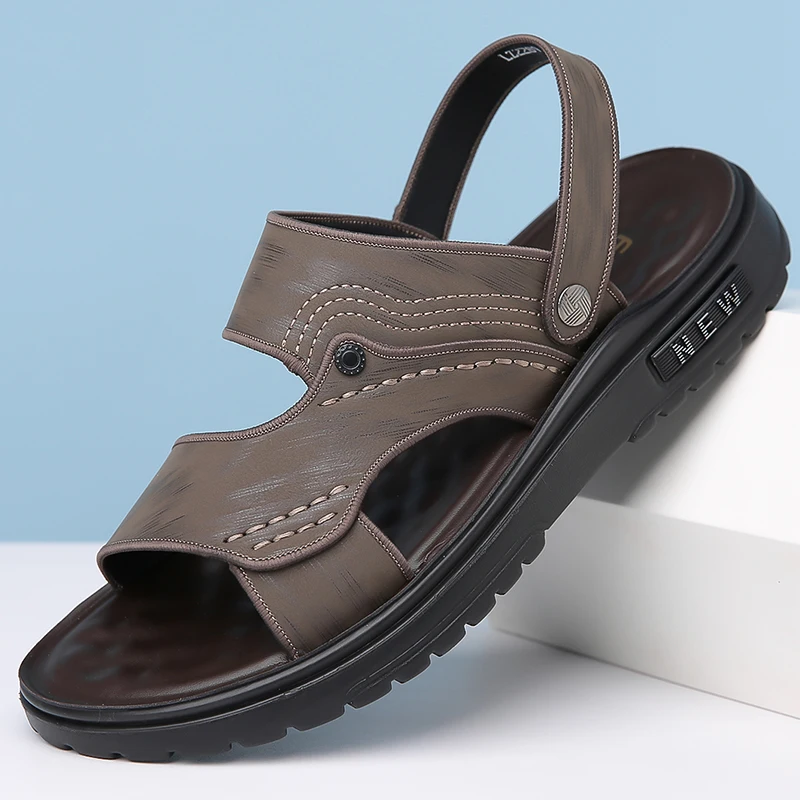 

Men's Summer Breathable Slip-On Sandals Two-Way Wear-Resistant Anti-Slip Comfortable Soft-Soled Outdoor Beach Shoes-2289