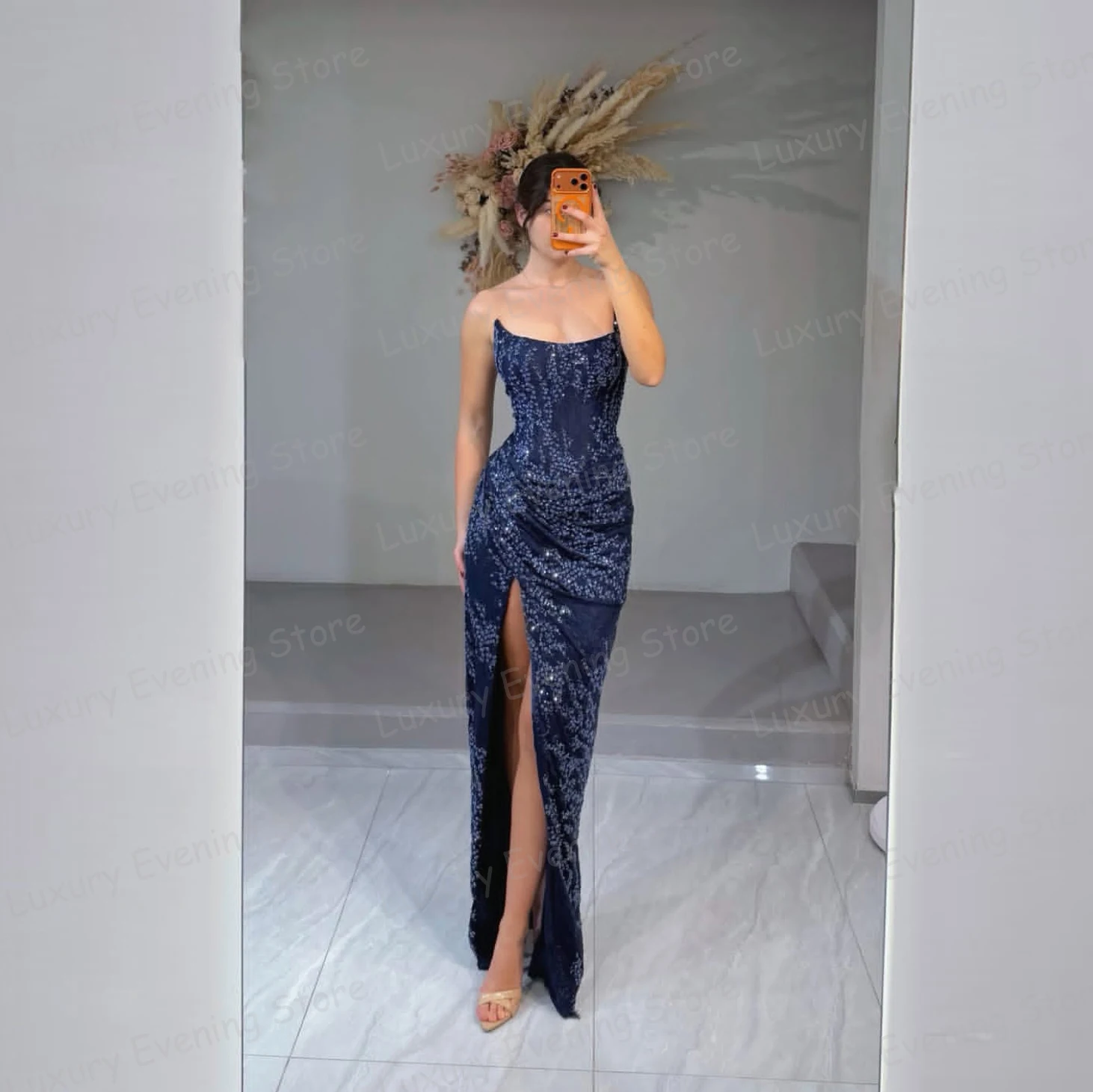 

Простые вечерние платья для женщин: нарядные платья-русалки с пайетками, открытыми плечами и боковым разрезом, модные праздничные платья на заказ (Vestidos De Noche)