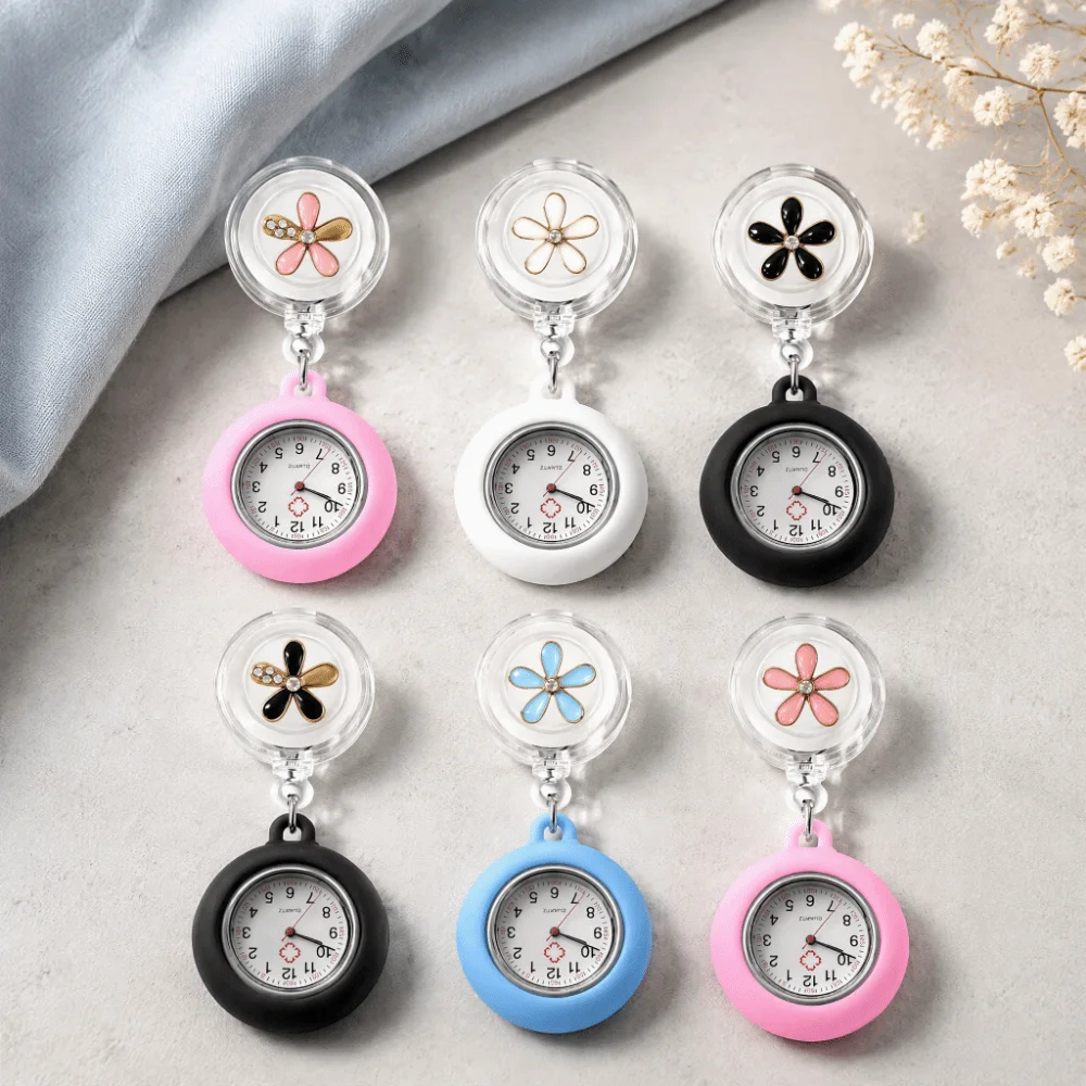 Retractable Badge Reel Retractable Nurse Watch Decorative Pendant Anti-Lost Retractable Pocket Watch Practical Nurse Watch