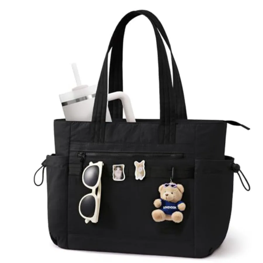

LOVEVOOK Tote Bag for Women, DIY Puffer Tote Bag with Compartments, Lightweight Quilted Zipper Tote for Work, Travel, Nurse Cus