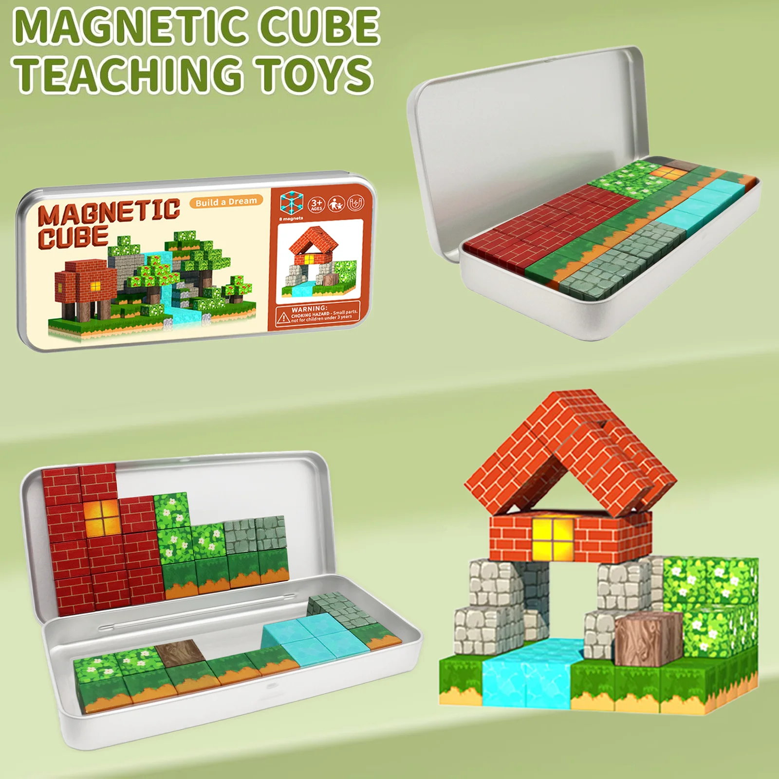 21/35 szt. magnetyczne klocki konstrukcyjne, zestaw podróżny kreatywny architekt, odpowiednie na prezenty urodzinowe i świąteczne dla dzieci