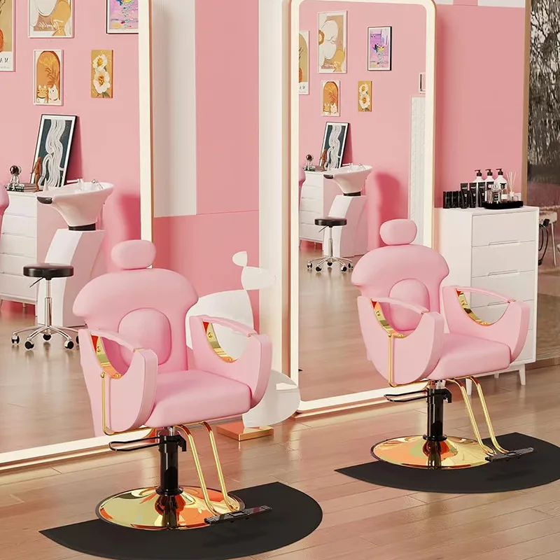 Modern minimalist hairdressing chairs, hair salons for perming, dyeing, and cutting hair, rotating and lifting hairstyles