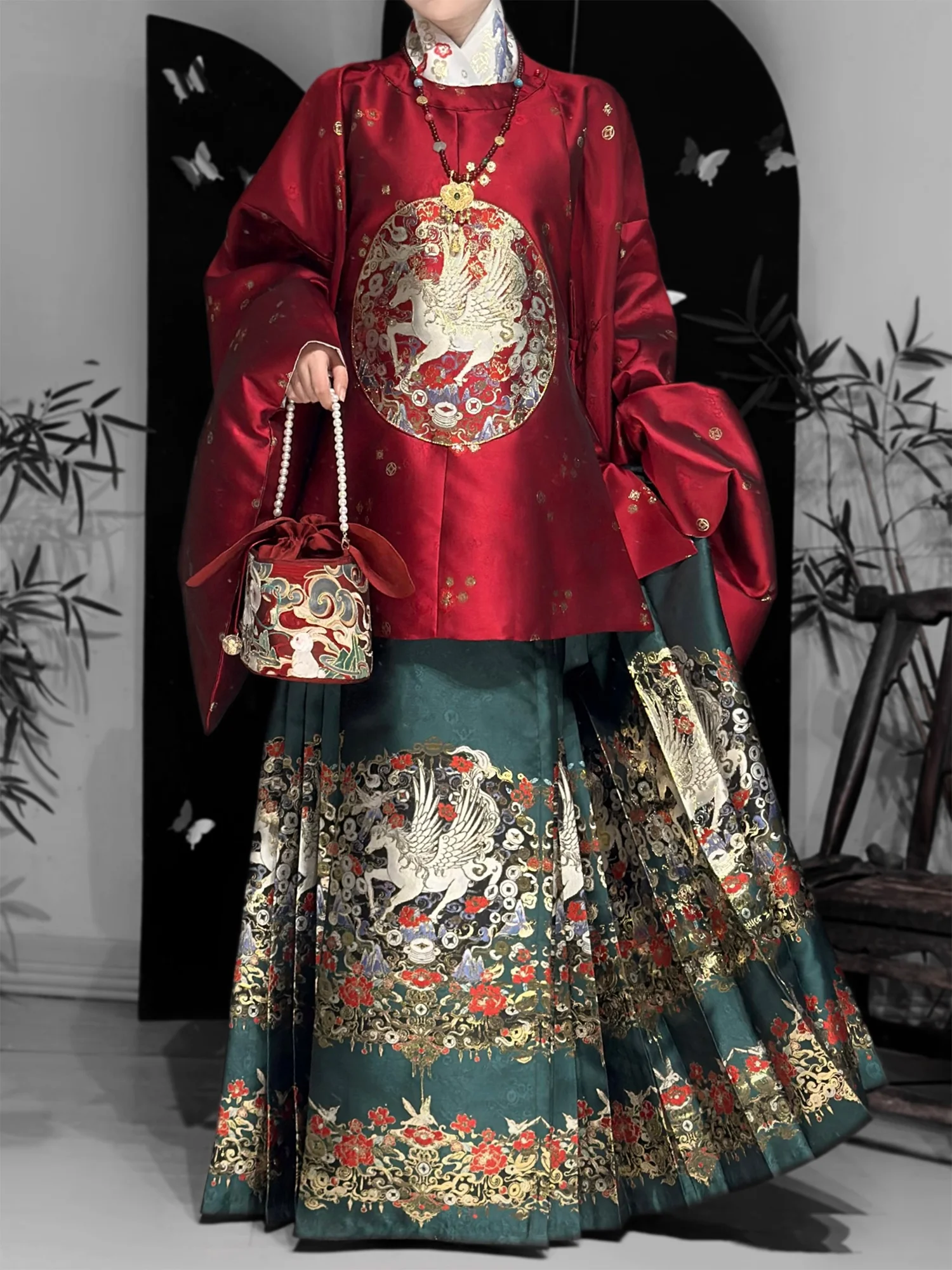 

Xianchuxi Original Hanfu Women's round Ne Robe Ming Dynas Sle Autumn Winter Collection Elely Designed Traditional C...