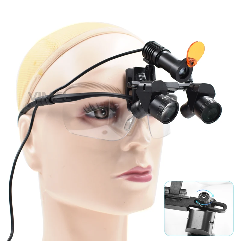 48 Angle Detachable Wireless 5.5X Dental Loupes Magnification Surgical LED Headlamp 350-550mm Working Distance