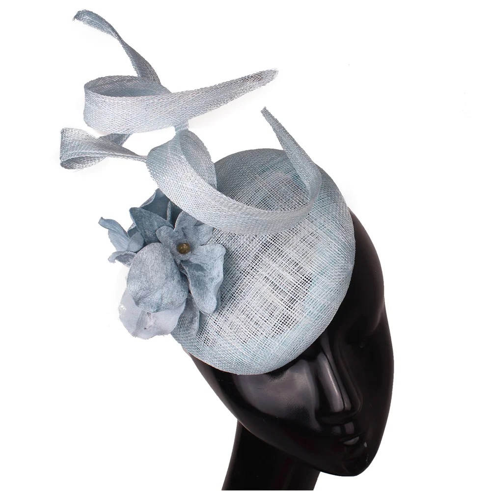 

High Quality Sinamay Fascinator Hats Woman Elegant Headwear with Fancy Flower Ladies Party Dinner Small Hair Top Hats Dr