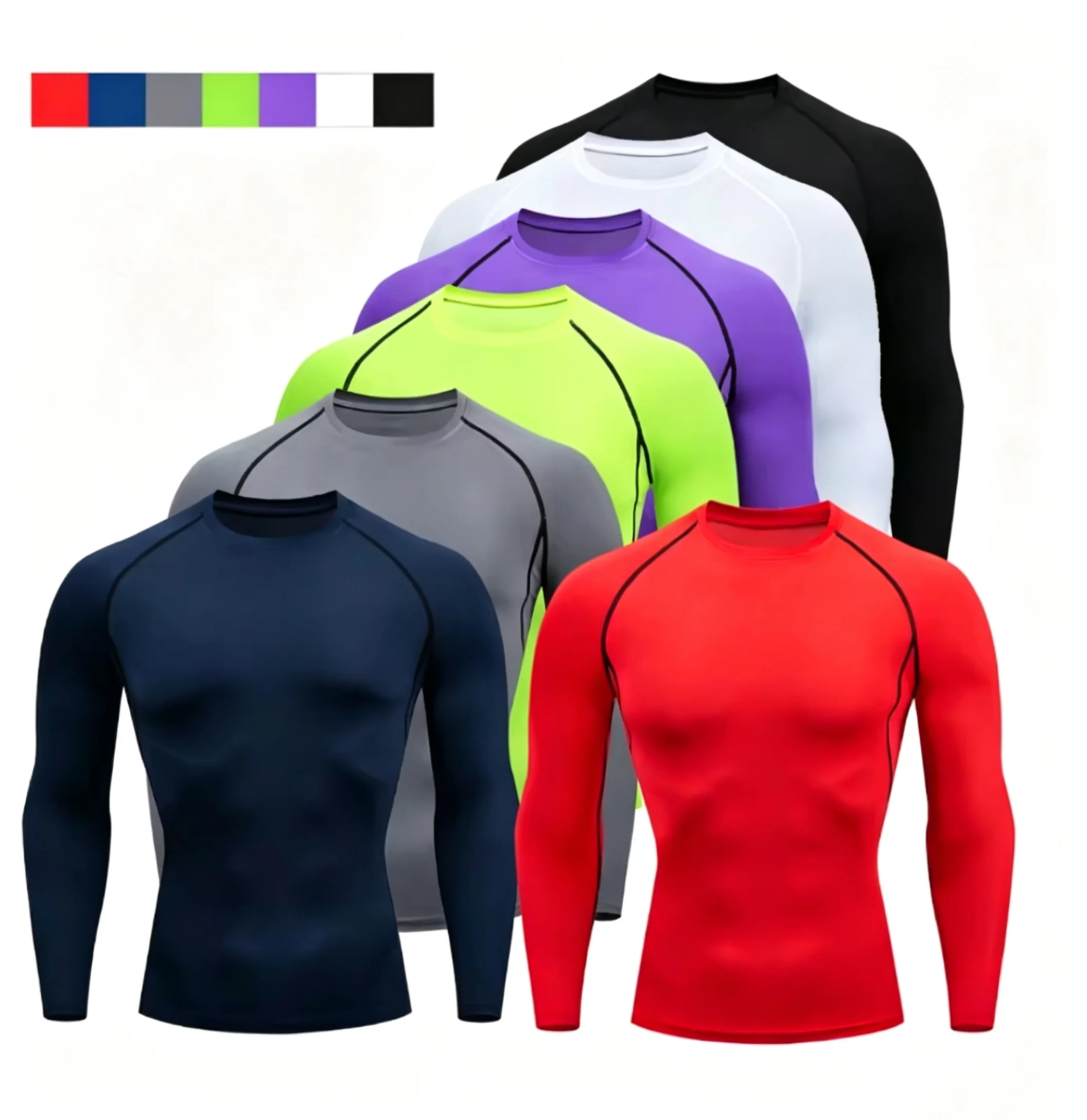 Men Bodybuilding Sports T-Shirt Quick Dry Running Shirt Long Sleeve Compression Top Gym T Shirt Men Fitness Tight Rash Guard