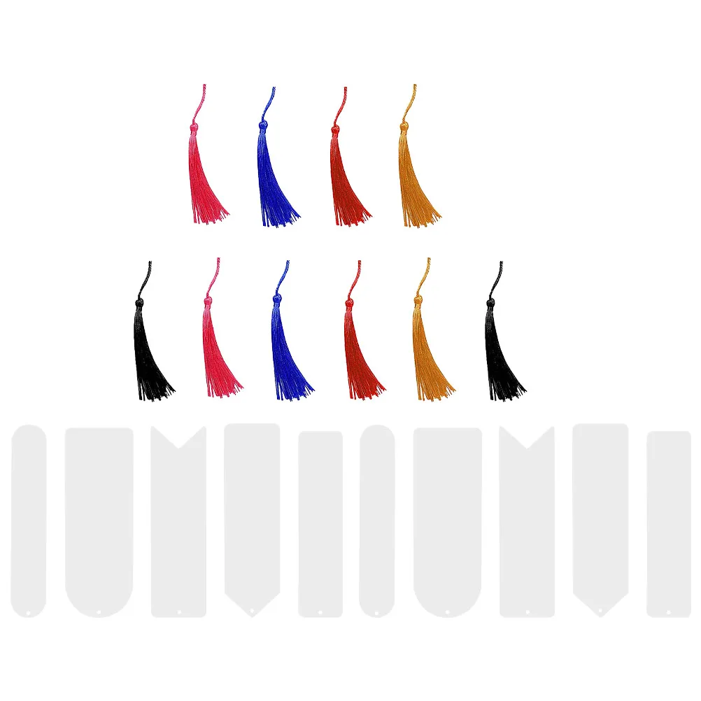 10 個タッセルブックマークアクリルブックマーク装飾ページマーカー Diy タグ学校オフィスホームライブラリ使用ストリングブックマークセット
