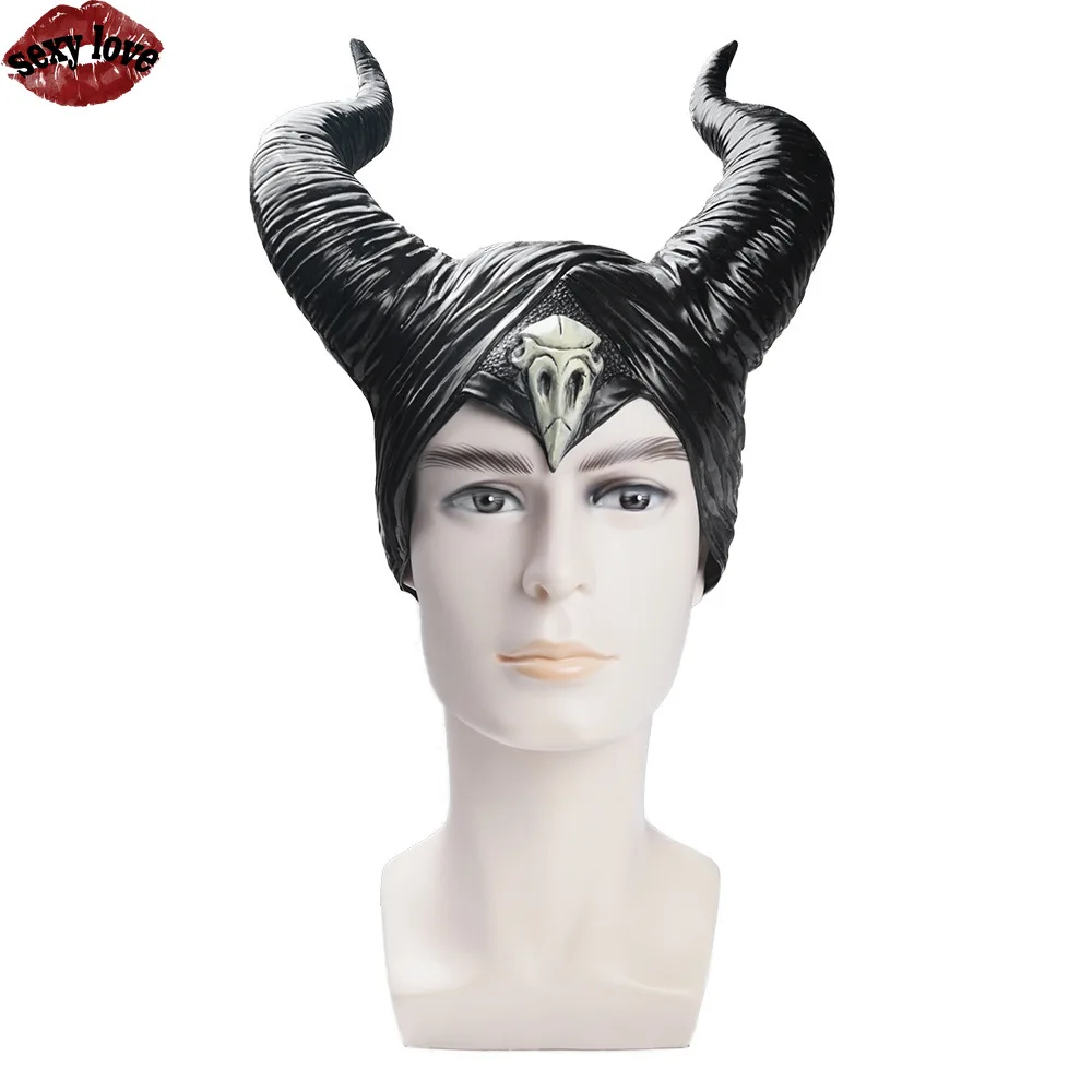 

Decorate Halloween Devil Flow Festival Party COS Sleeping Curse Sleeping Beauty Witch Black Bull Horn Headset Mask