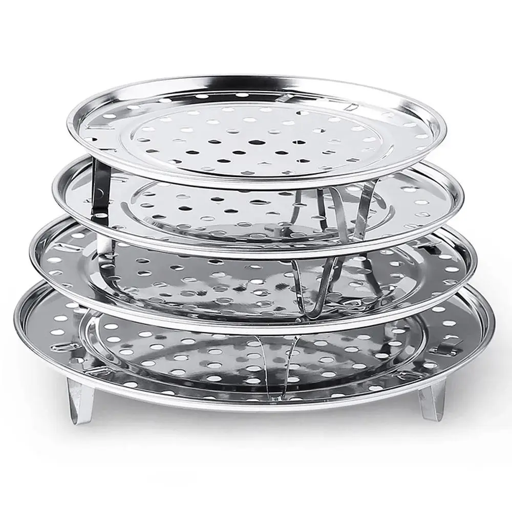 1Pcs Durable Stand Basket Steaming Rack Stainless Steel Multifunction Steaming Tray Multi Size Kitchen Tool Accessories Bowl Pot