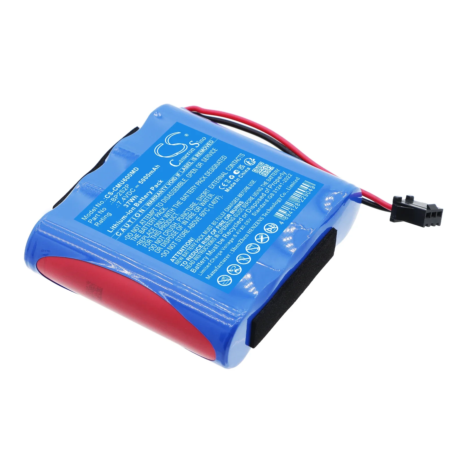 Replacement 7.4V 5000mAh Medical Battery for CONTEC CMS-60C Handheld Pulse Oximeter, CMS800, CMS900 Patient Monitor, CMS600P2
