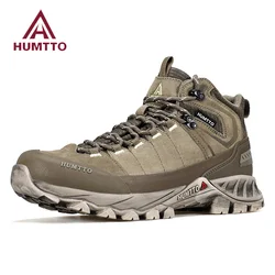 HUMTTO Hiking Shoes Men Trainers Outdoor Trekking Boots Mens Breathable Winter Men's Sports Shoes Leather Safety Work Sneakers