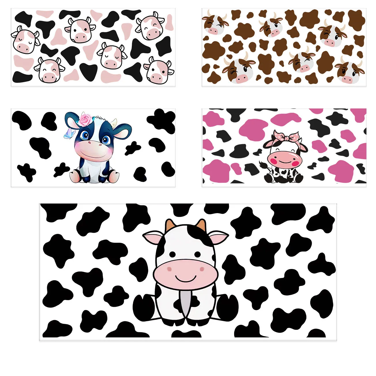 

Lovely cow series Easy peel waterproof DIY Decals 3D transfers uvdtf crystal stickers 16oz uv dtf cup wraps for Glasses