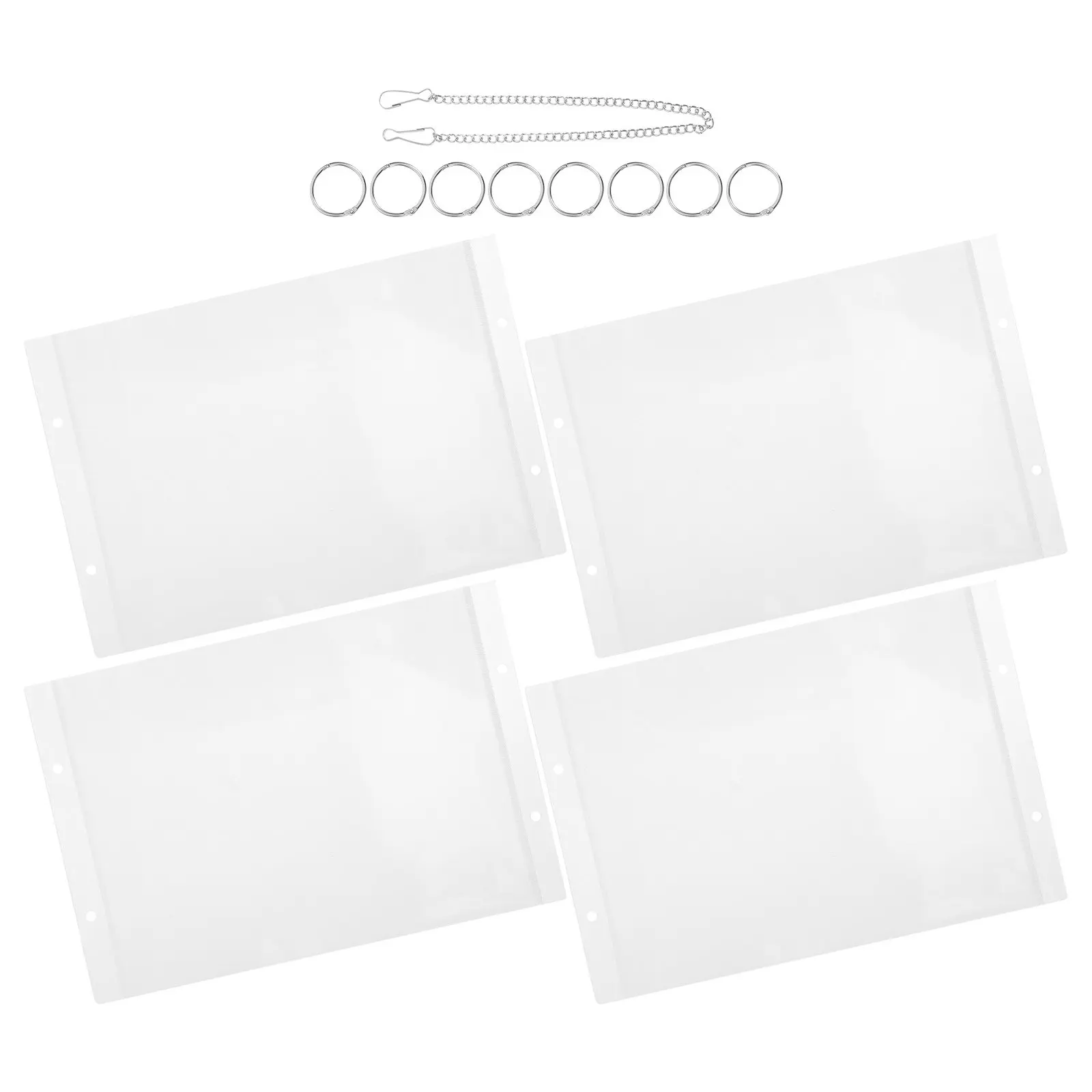 

1Set Transparent Price Tag Holder A5 Side Insert Hanging Organizer Retail Store Supermarket Poster Display Pocket Chain Hanging
