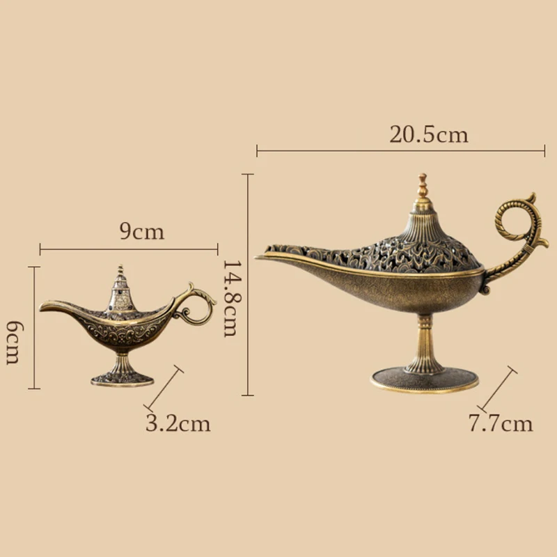 Antique Style Lamp Metal Incense Burner Scented Unscented Candle Holder Home Decor Gift Arabic Incense Burner