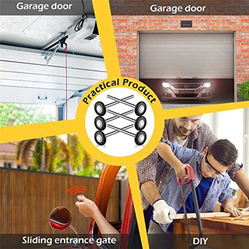 

12 Pcs Nylon Garage Door Roller 2 Inch Quiet Garage Rollers Bulk 6200ZZ Bearing Replacement for Garage Door Supplies