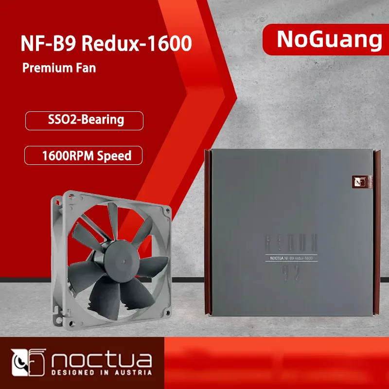 Noctua NF-B9 Redux-1600 92mm 12V 3pin/4pin High Quality Quiet Computer Case Cooling Fan PWM CPU Cooler Radiator Fan