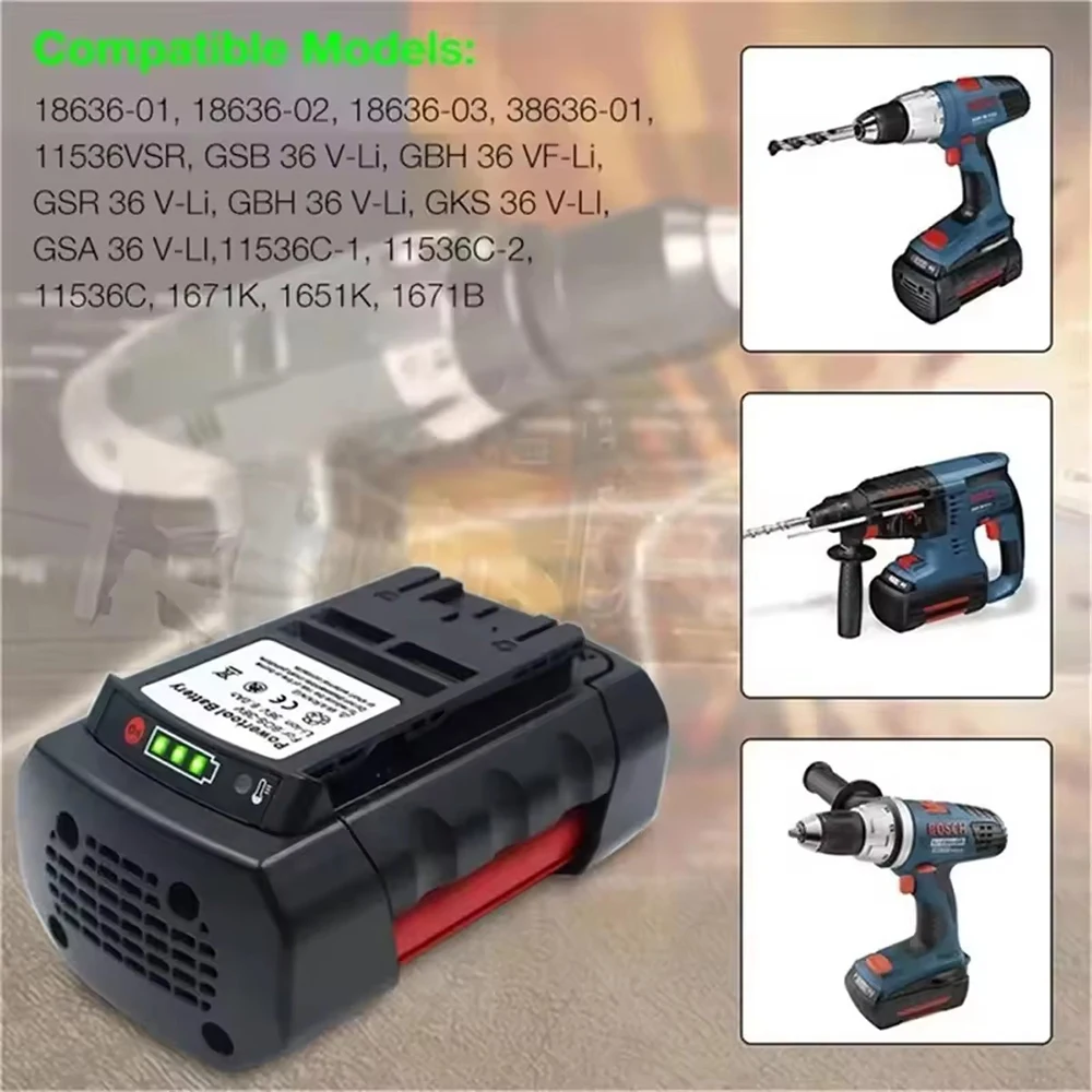 NEW High-capacity 36V Lithium-ion Battery For Bosch BAT810 BAT836 BAT840 GBH36V-Li Power Tools Replacement Accessories Batteries