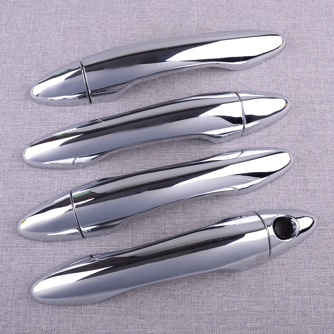 

Комплект накладок на дверные ручки (1 отверстие, серебристые) для Kia Forte K3 Cerato 2013-2017 (передние, задние, левые, правые)