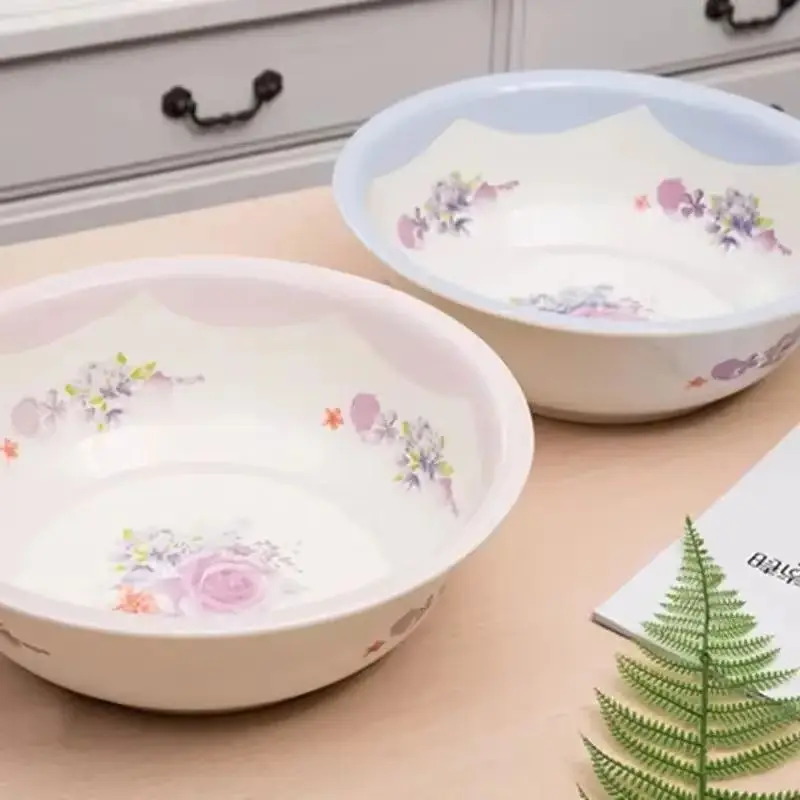 

Thickened Enamel Basin - Multi-Use for Washing/Vegetable Cleaning, Compatible with Open Fire & Induction Cooker, Home Kitchen Ir