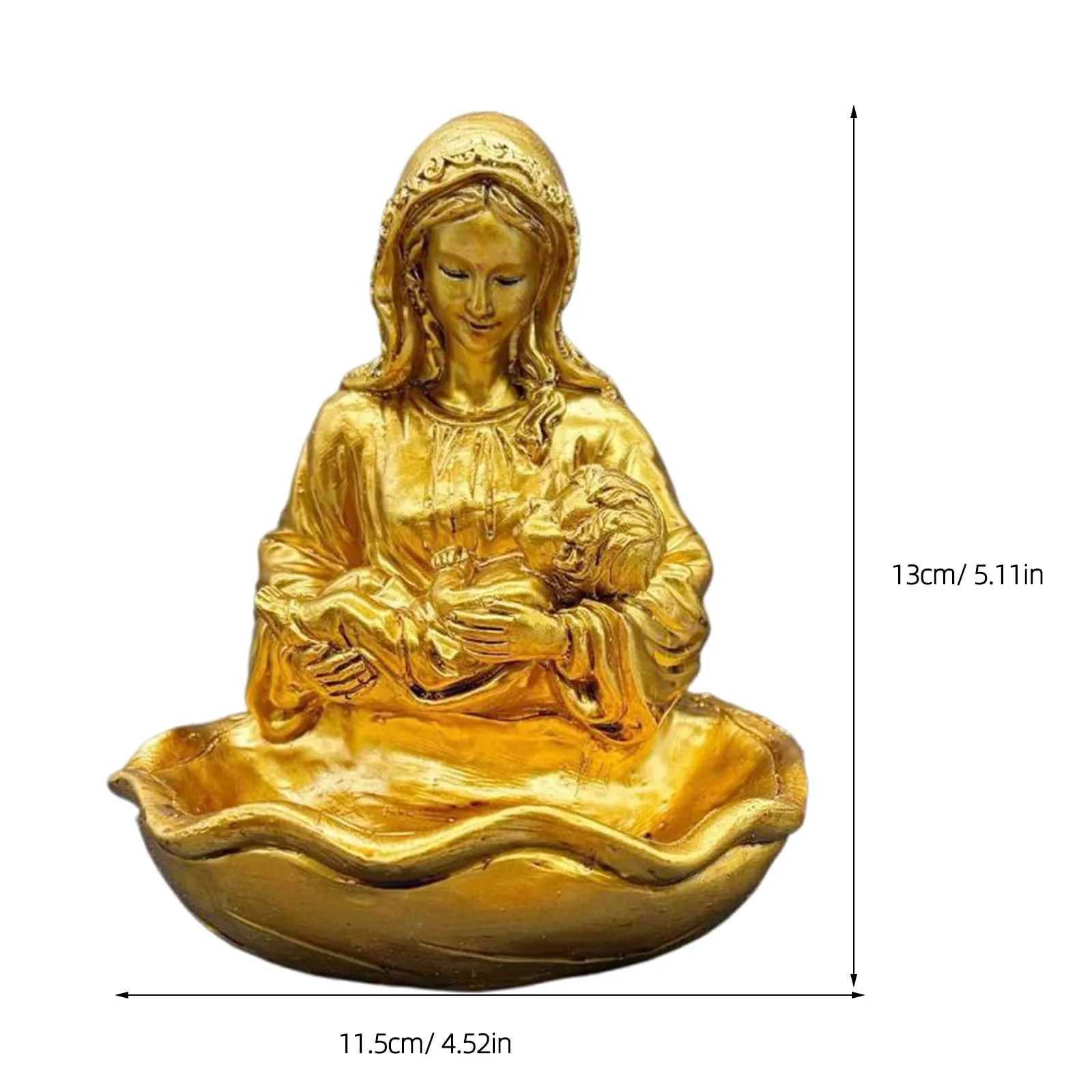 Resin Holy Water Font Virgin Mary Catholic Religious Home Prayer Room Baptism First Communion Decoration Resin Holy Water Font view 6