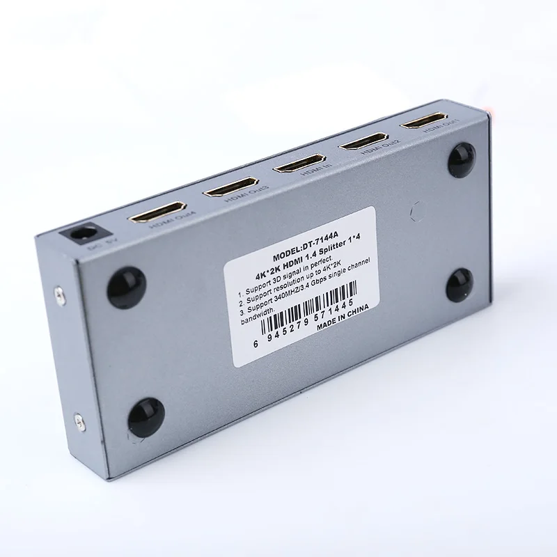 HDMI 스플리터 옵틱 1x4 4포트 4k/2k@30hz/3D/1920*1080 메탈 케이스 실버 HDMI 스플리터 멀티미디어용