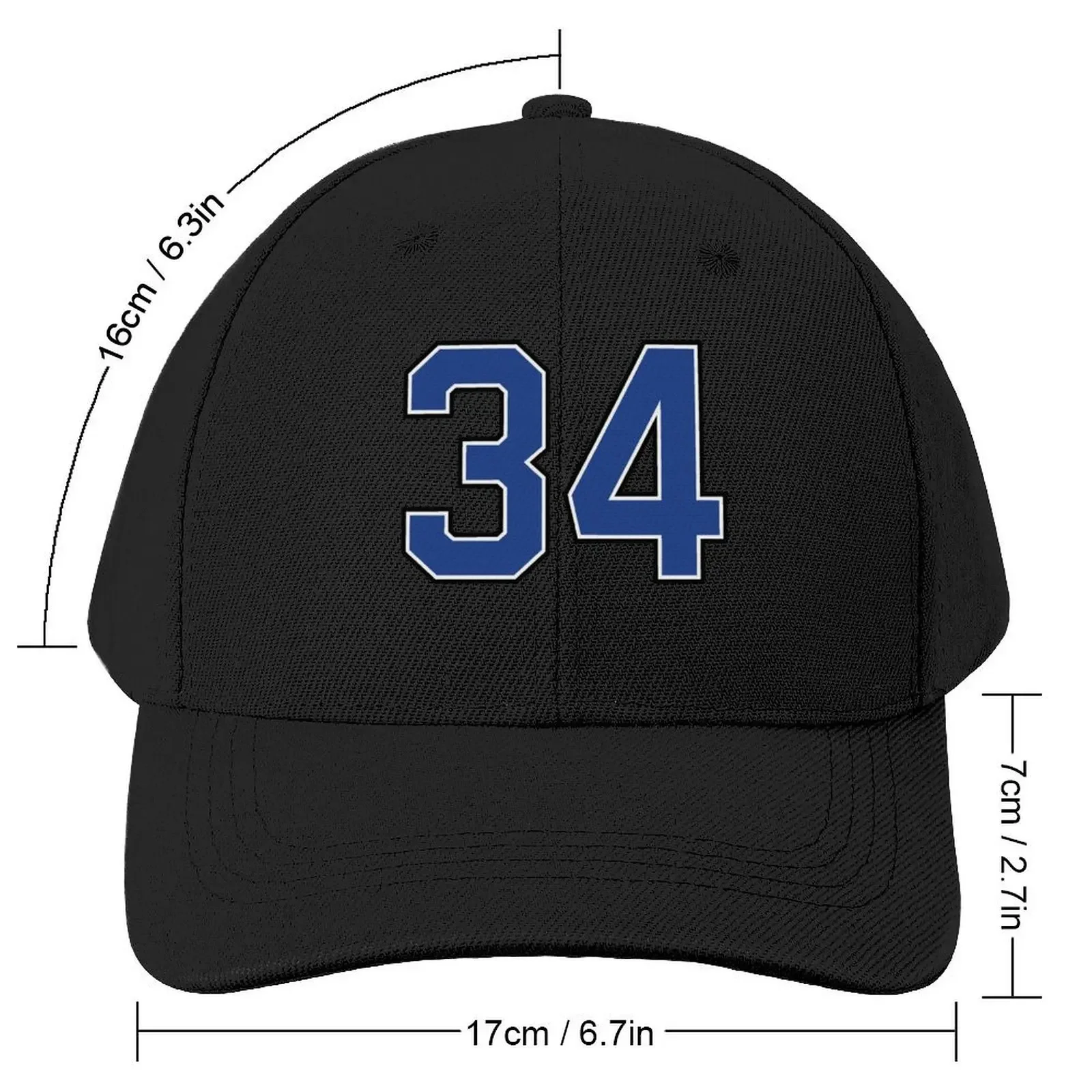 Number 34 lucky sports jersey thirty four Baseball Cap Military Tactical Cap Fashion Beach birthday Men's Baseball Women's