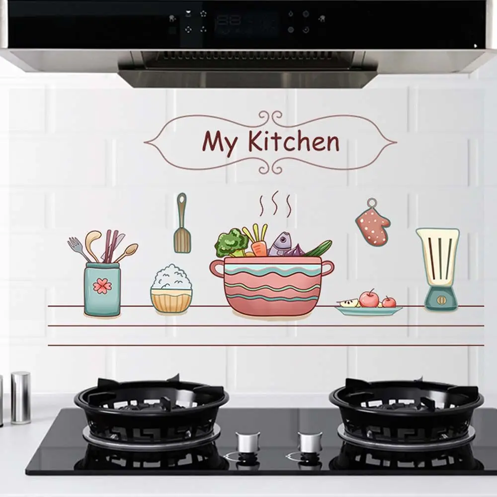 Oil Proof Wall Stickers Kitchen Transparent Backsplash Wall Sticker for Kitchen Dining Room Desk