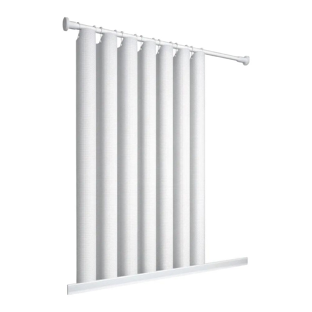Dense Polyester Waffle Shower Curtain with Non-Plastic Feel and Dimensional Texture for Contemporary Bathroom Spaces