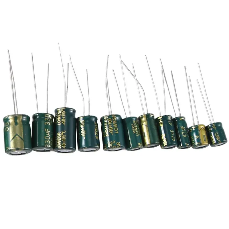 A98Z 925 PCS Aluminum Electrolytic Capacitor High Frequency Inline Kit 36 Kinds Of Specifications Resistance Value Parts