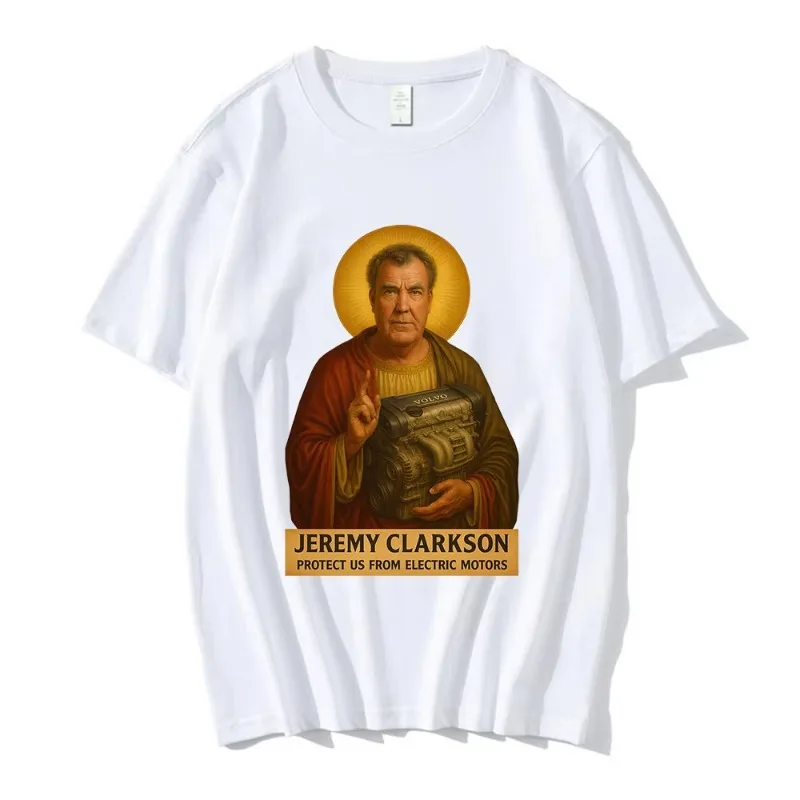 Jeremy Clarkson Protect Us From Electric Motors Funny Meme T-shirts Men's Women Fashion Cotton Short Sleeves Oversized T Shirts
