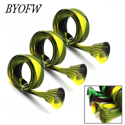 BYOFW 3PCs 3cm Width Multicolor Casting Fishing Rod Building Sleeve Flexible Replacement Cover Braided Mesh Sock Glove Protector