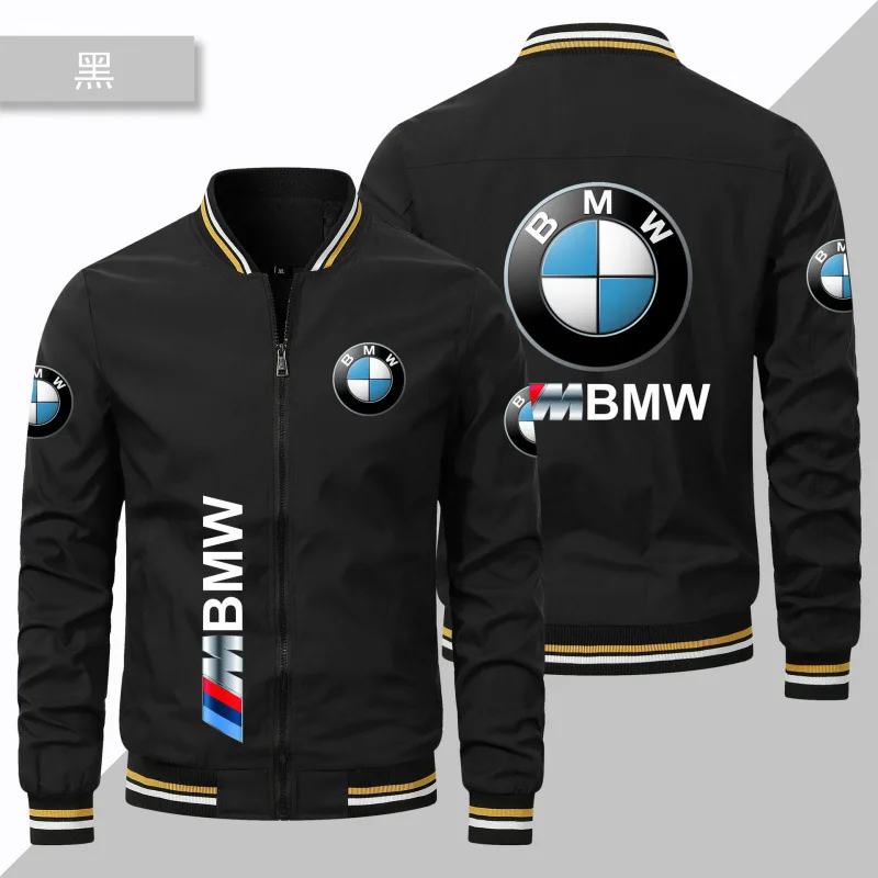 2025 nova jaqueta com decote em v bmw logotipo impresso jaqueta masculina madura e confortável jaqueta ao ar livre motocicleta negócios bmw