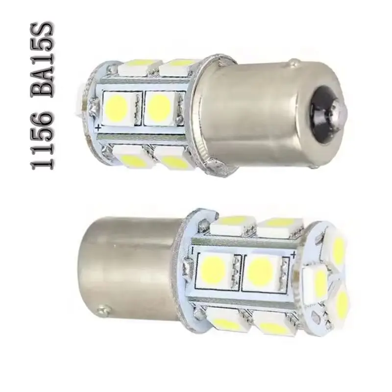 100pcs 1156 ba15s bau15s 1157 bay15d p21/5w 13 smd 5050 car led brake light bulbs 21/5w White red blue yellow12V