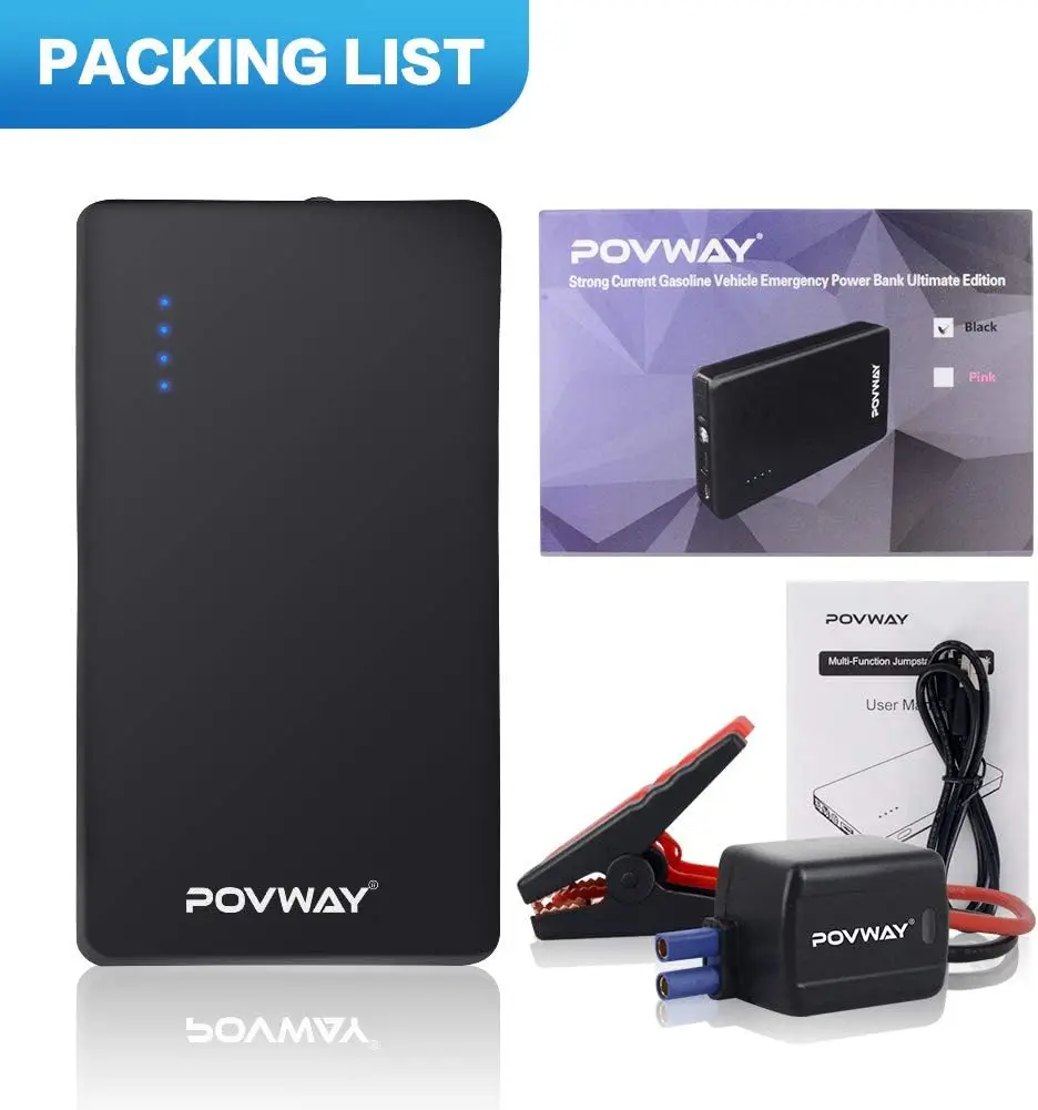 Arrancador de batería para coche, refuerzo de litio de 700A, 8000mAh, 12V, con carga USB y luz LED